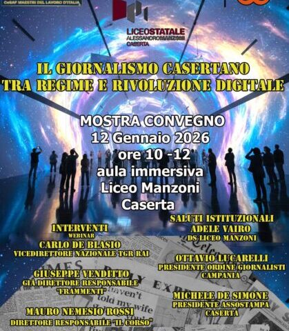 locandina evento liceo manzoni giornalismo casertano