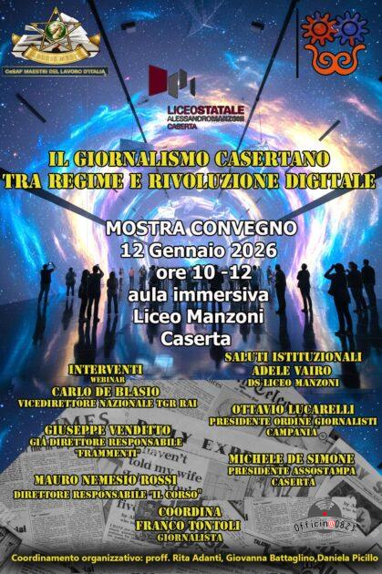 locandina evento liceo manzoni giornalismo casertano