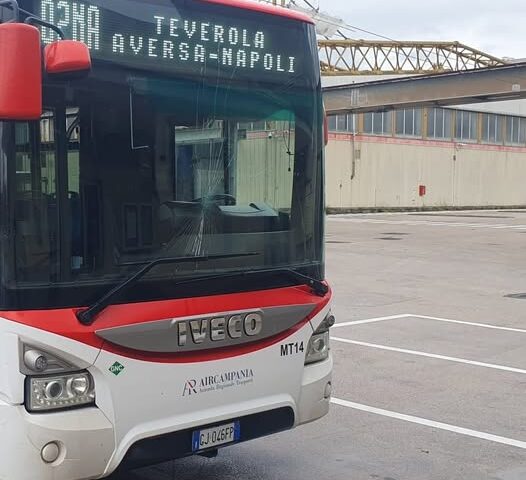 bus rotto il parabrezza