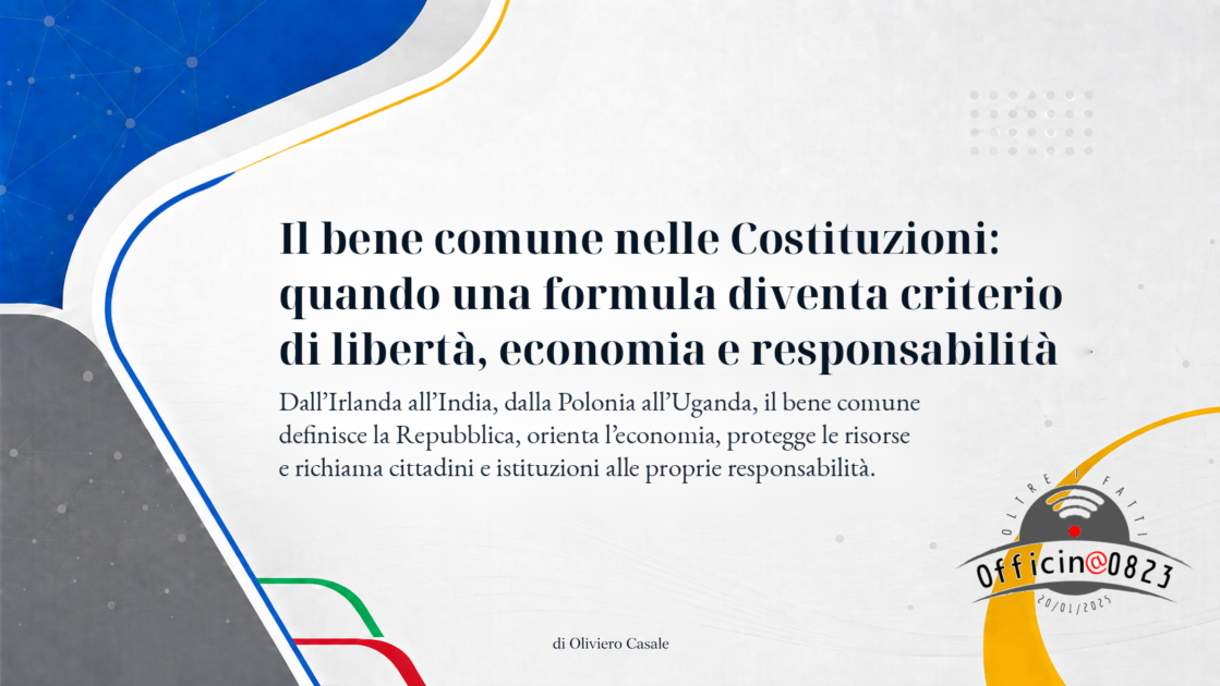 Il bene comune nelle Costituzioni di Oliviero Casale